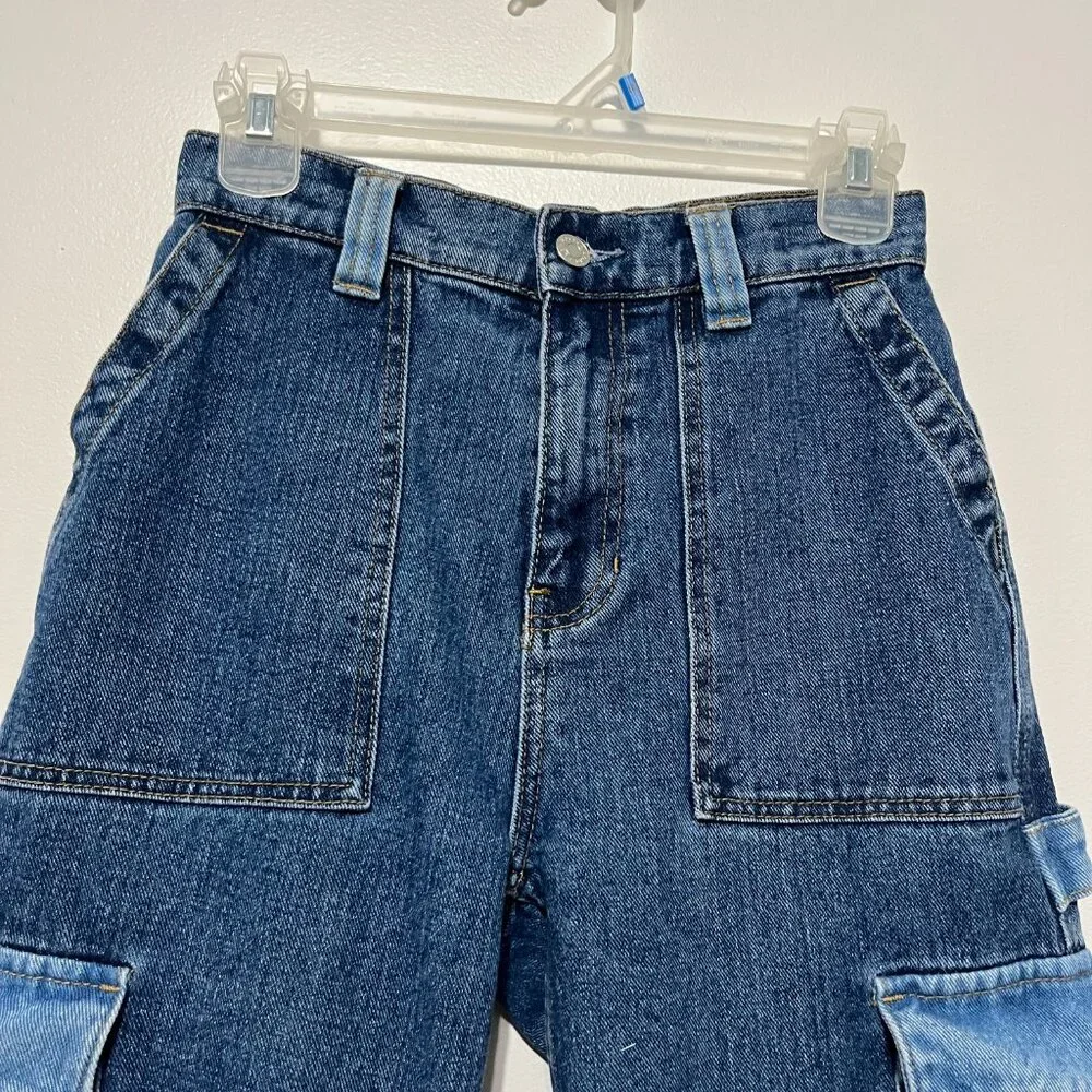 Pacsun Womens Cargo Carpenter Jeans 25 Streetwear Utility Grunge Skater Urban